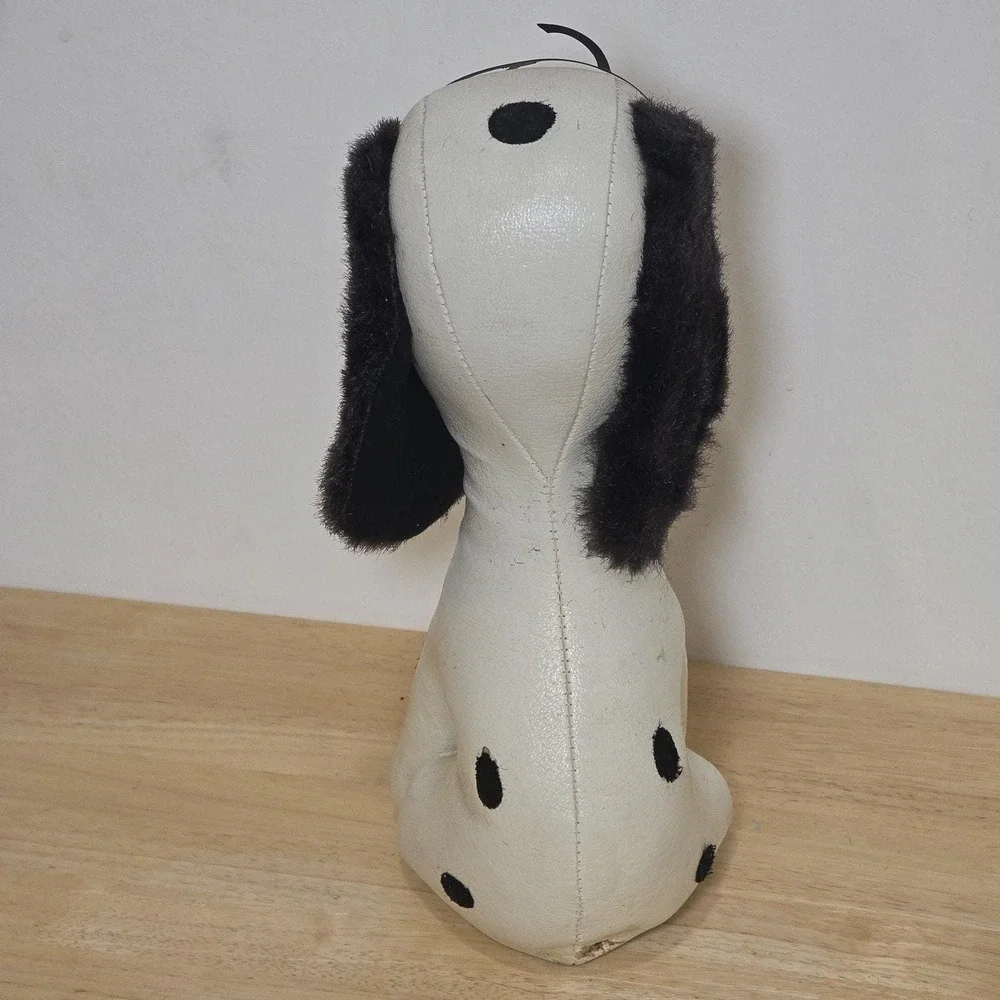 Snoopy‎ Vintage Vinyl Leather Bean Stuffed Toy Dog Plush Animal Baron Japan 10